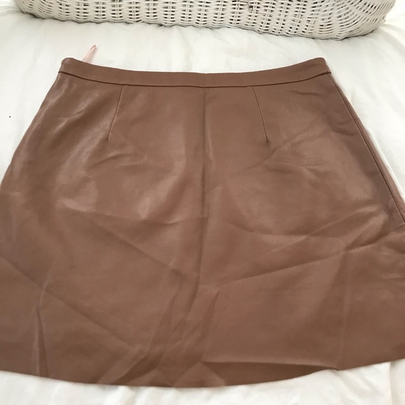 Faux Leather Nude Mini Skirt - Picture 6 of 6